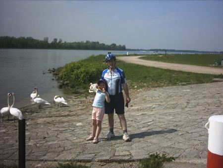 Moi et Papa losr de notre promenade en vélo